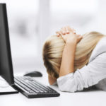 stressed woman with computer