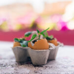 flowers in egg shell on egg panel