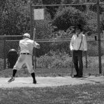 The Umpire wore a top hat B&W