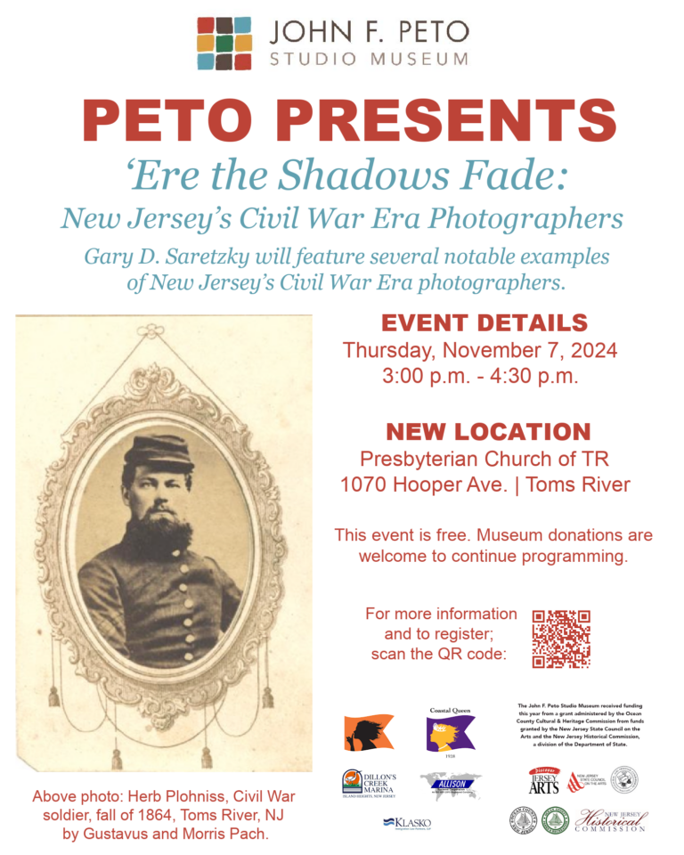 Peto Presents: ‘Ere the Shadows Fade: New Jersey’s Civil War Era Photographers